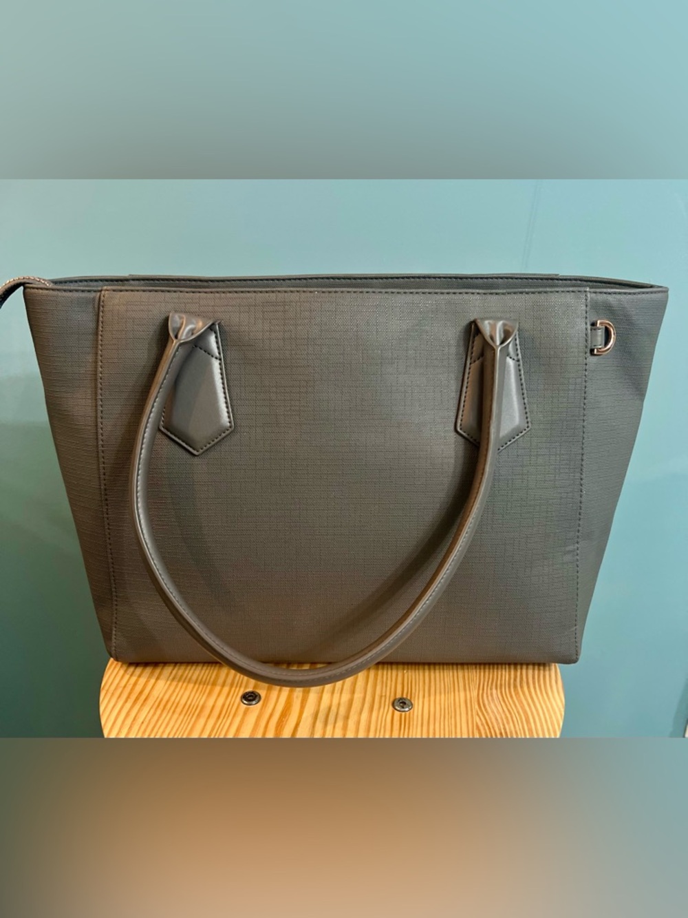 Dagne Dover Graphite Classic Signature Tote with Top Handles